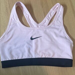 Nike Women's Light Pink and Black Sports Bra